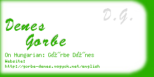 denes gorbe business card